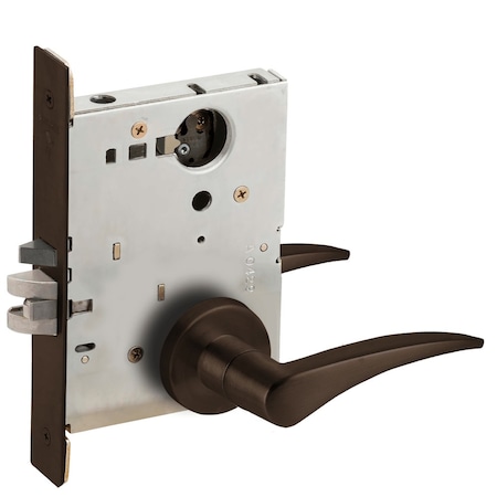 Grade 1 Entrance Office Mortise Lock, Less Cylinder, 12 Lever, A Rose, Dark Oxidized Satin Bronze Oi
